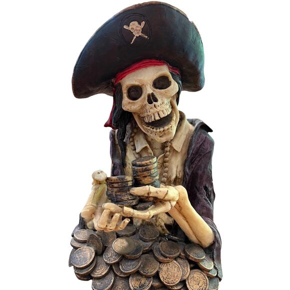 RARE '97 Skulpture by David Wang Skeleton Pirate Booty Treasure Zombie Halloween - Picture 9 of 15